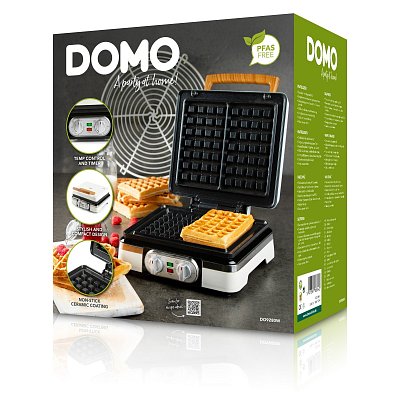 Vaflovač 4x7 s termostatem a časovačem - bílý - DOMO DO9280W