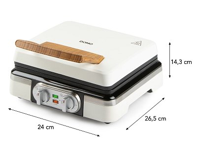 Vaflovač 4x7 s termostatem a časovačem - bílý - DOMO DO9280W