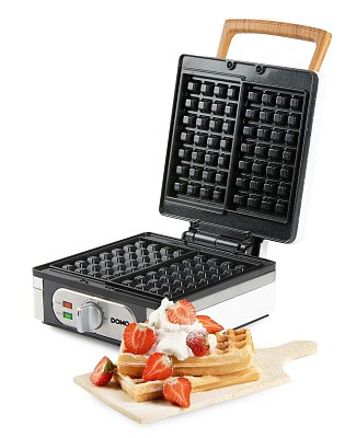 Vaflovač 4x7 s termostatem - bílý - DOMO DO9274W