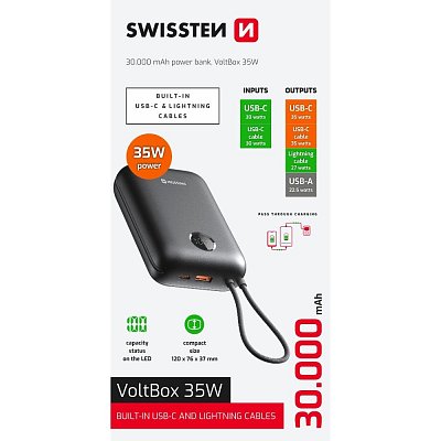 VOLTBOX 35W Powerbanka 30000mAh SWISSTEN