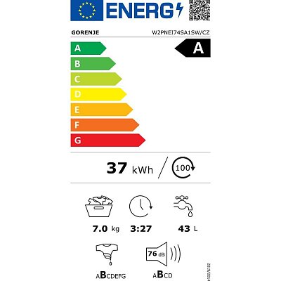 W2PNEI74SA1SW/CZ PRAČKA SLIM GORENJE