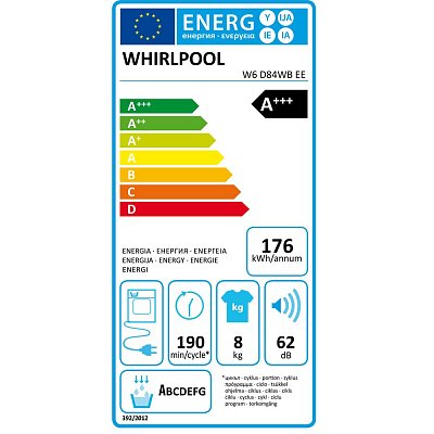 W6 D84WB EE SUŠIČKA PRÁDLA WHIRLPOOL