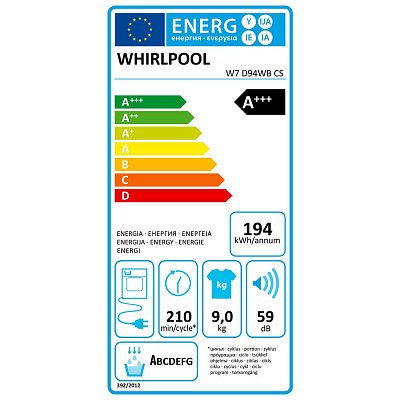 W7 D94WB CS SUŠIČKA PRÁDLA WHIRLPOOL