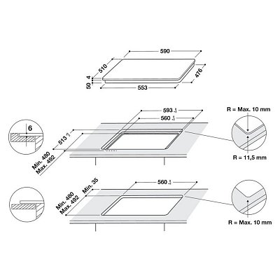 WB B8360 NE VARNÁ DESKA IND. WHIRLPOOL