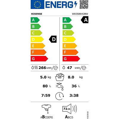 WD3S8042BW PRAČKA SE SUŠIČKOU HISENSE