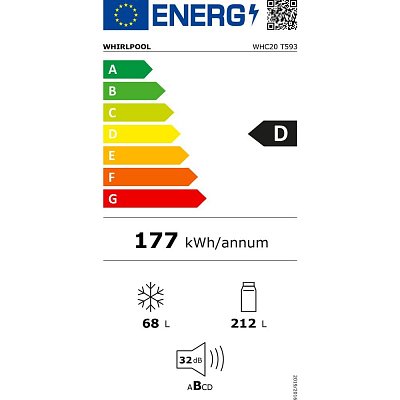 WHC20T593 CHLADNIČKA KOMBI VE. WHIRLPOOL