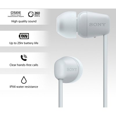 WIC100W.CE7 bílá BT slluchátka Sony