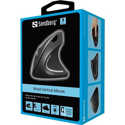 Wired Vertical Mouse Black SANDBERG
