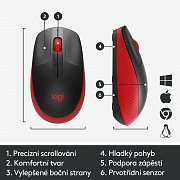 Wireless Mouse M190, Red LOGITECH