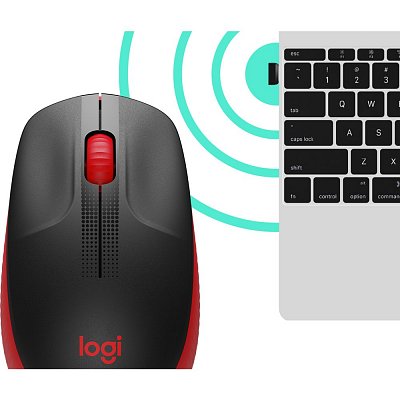 Wireless Mouse M190, Red LOGITECH