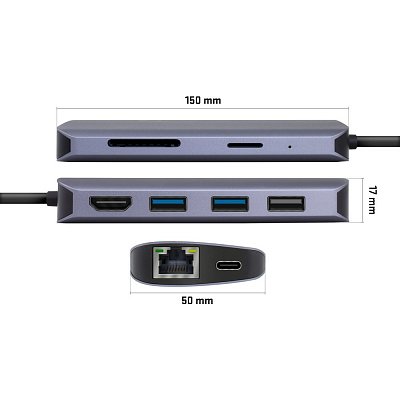 YTC 081 Multiport Hub USB C 8v1 YENKEE