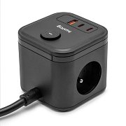 20W 3x z.2xUSB-C,1xUSB,1.4m černá HUSLOG