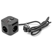 20W 3x z.2xUSB-C,1xUSB,1.4m černá HUSLOG