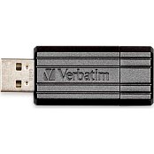 64GB USB Flash 2.0 PinStripe Bk VERBATIM