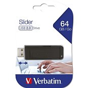 64GB USB Flash 2.0 SLIDER Black VERBATIM
