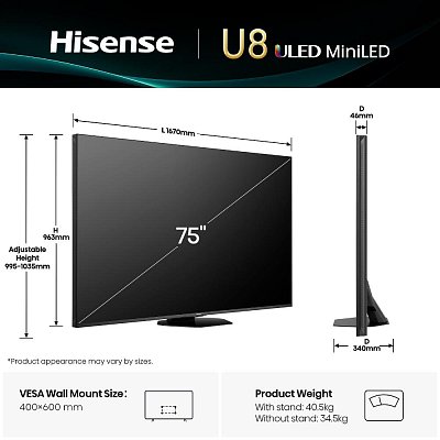 75U8Q Mini LED QLED TV HISENSE