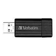 8GB USB Flash 2.0 PinStripe Bk VERBATIM