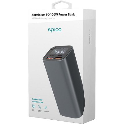 Alu PB s PD 100W 20 000mAh - šedá EPICO