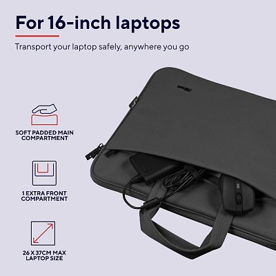 BOLOGNA LAPTOP BAG 16'' ECO BLACK TRUST