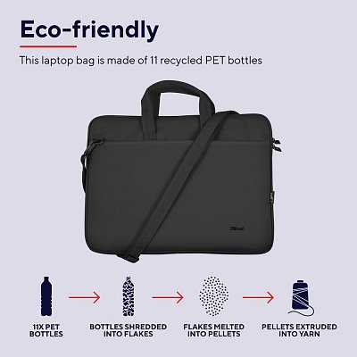 BOLOGNA LAPTOP BAG 16'' ECO BLACK TRUST