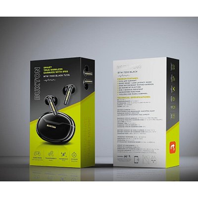 BTW 7200 BLACK TUYA TWS SLUCHÁTKA BUXTON