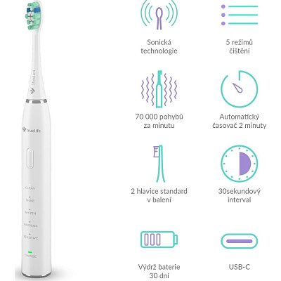 CLEAN30 SONICKÝ ZUBNÍ KARTÁČEK TRUELIFE