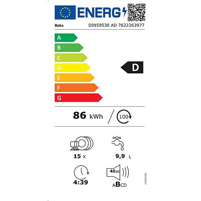 DIN59530AD MYČKA 60CM VEST. BEKO