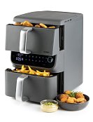 Dvojitá horkovzdušná fritéza 3,5+6,5 l - DOMO DO549FR
