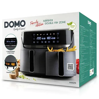Dvojitá horkovzdušná fritéza 4+4 l - digitální - DOMO DO552FR