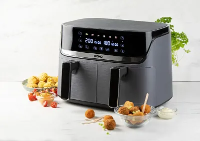 Dvojitá horkovzdušná fritéza 4+4 l - digitální - DOMO DO552FR