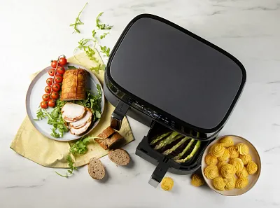 Dvojitá horkovzdušná fritéza 4+4 l - digitální - DOMO DO552FR