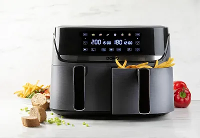 Dvojitá horkovzdušná fritéza 4+4 l - digitální - DOMO DO552FR
