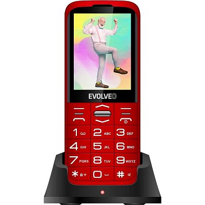 EasyPhone XO s nab.stoj. červený EVOLVEO