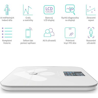 FITSCALE W7 BT WHITE FIT. VÁHA TRUELIFE