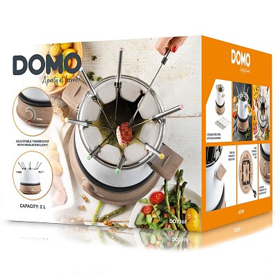 Fondue - bílý - dřevěný vzhled - DOMO DO736F