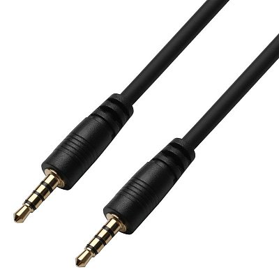 Kabel GoGEN 3,5mm jack, 4 pólový, 0,5m - černý