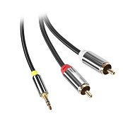 Kabel GoGEN Jack 3,5mm / 2x Cinch, 1,5m, pozlacené konektory - černý