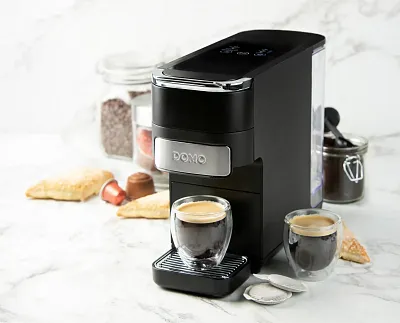 Kávovar 4v1 na pody i na kapsle - černý - DOMO DO748K
