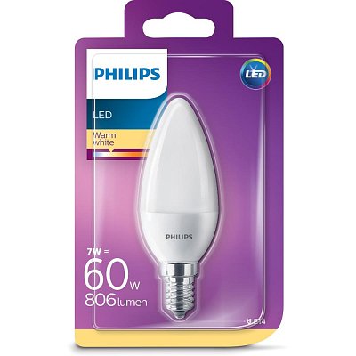 LED 60W svíčka B38 E14 matná ND RF 1BC