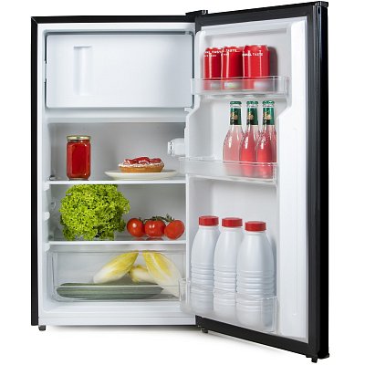 Lednice s mrazákem uvnitř - černá - PRIMO PR145FR