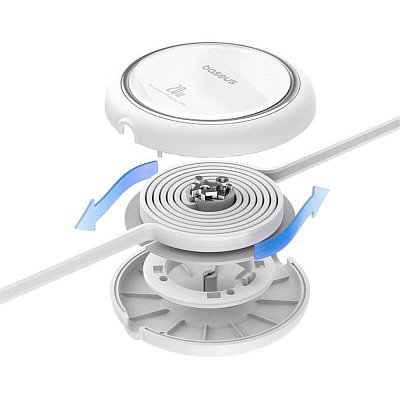 Navíjecí kabel USB-C/Lightn. 1m 20W bílý