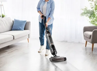 Podlahový čistič 2v1 s odsáváním temně šedý - DOMO DO1189SW