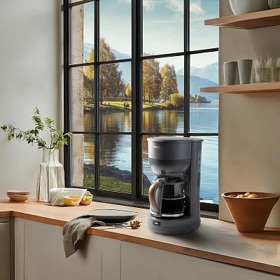 Překapávač na kávu WOOD YOU - šedý - DOMO DO754K