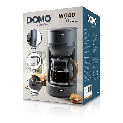 Překapávač na kávu WOOD YOU - šedý - DOMO DO754K