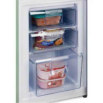 Retro lednice s mrazákem - D - 202 l - zelená - PR196RKMG