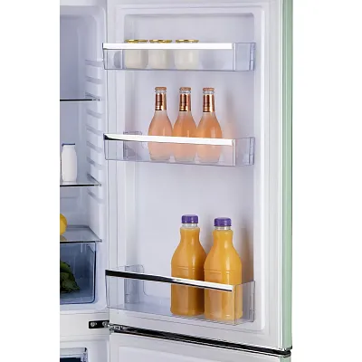 Retro lednice s mrazákem - D - 202 l - zelená - PR196RKMG