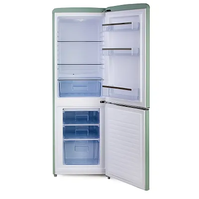 Retro lednice s mrazákem - D - 202 l - zelená - PR196RKMG