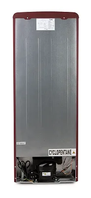 Retro lednice s mrazákem dole - matná vínová - DOMO DO91714R