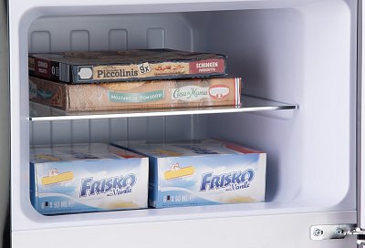 Retro lednice s mrazákem nahoře - černá - PRIMO PR166RKZ