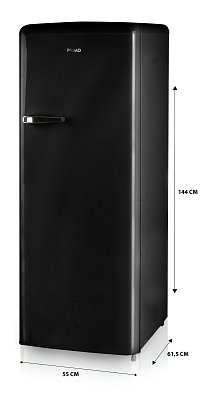 Retro lednice s mrazákem uvnitř - černá - PRIMO PR164RKZ